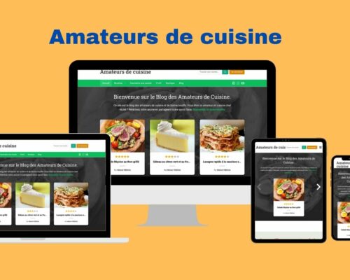 Conception site web Amateurs de cuisine