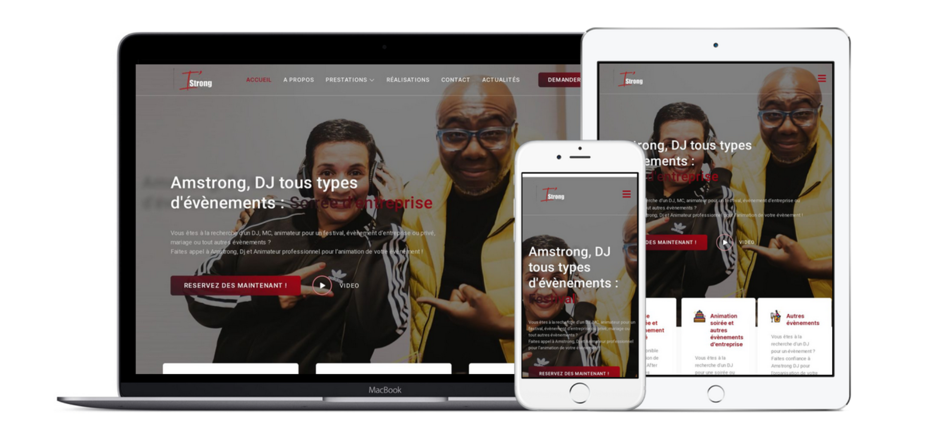 Création d’un site web vitrine innovant pour Amstrong DJ