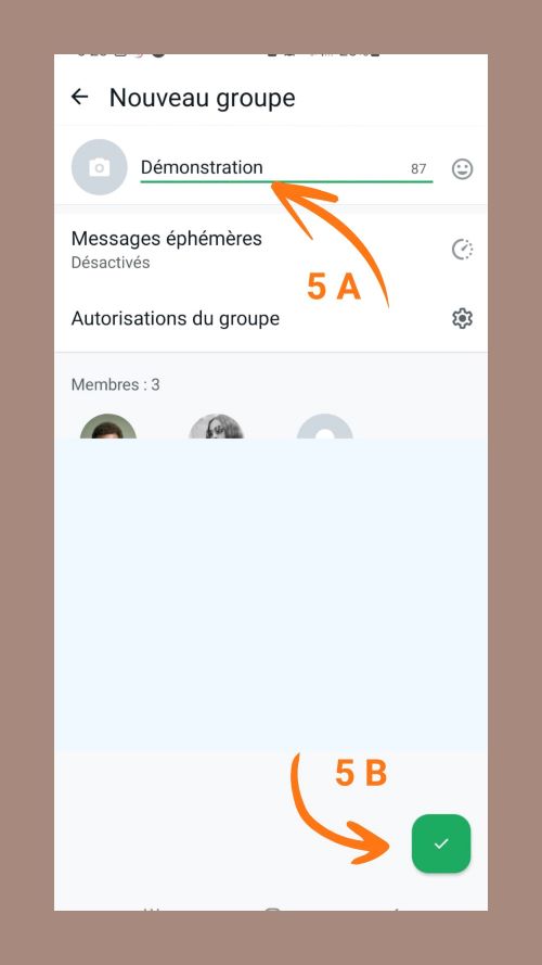 Yeb Digital Consulting: créer un groupe WhatsApp 5AB