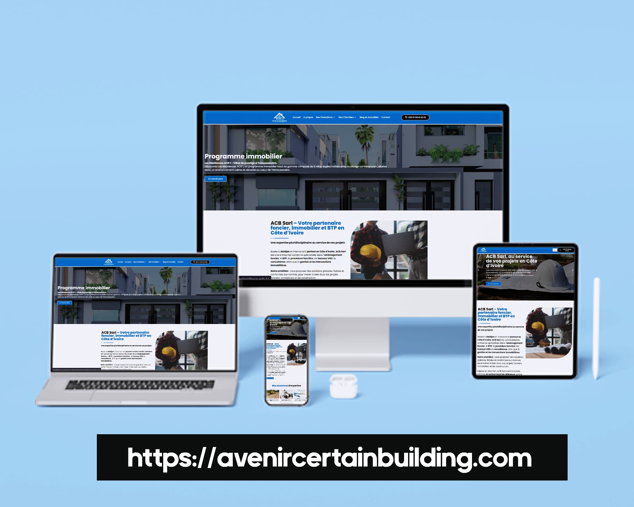 Avenir Certain Building : un site internet professionnel BTP